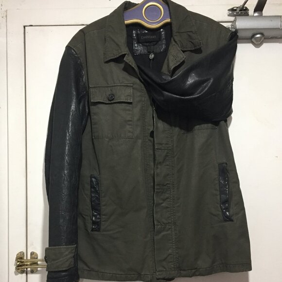 DANIER MILITARY COTTON LEATHER JACKETS SIZE M - Picture 2 of 10